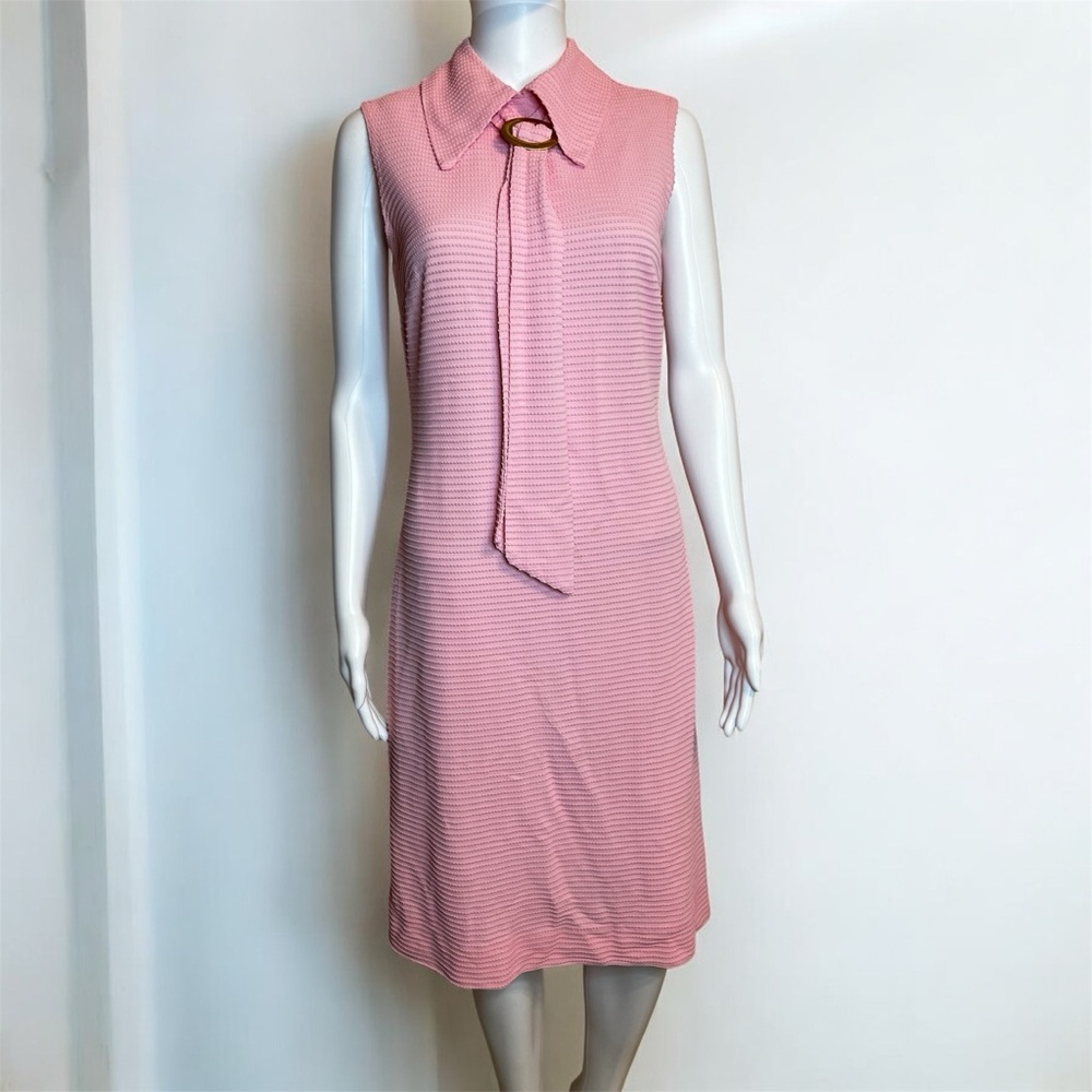 Vintage 1960s NPC FASHIONS of Warren, Pennsylvania Pink Sleeveless Dress